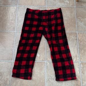 Women's Red and Black Buffalo Check Plaid Fleece Lounge Pajama Pants - size L
